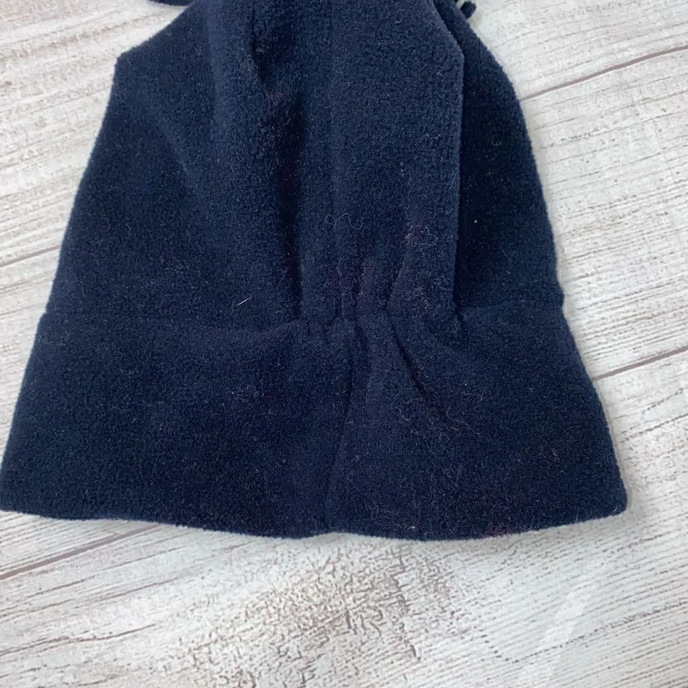 Toddler/baby shamrock fleece winter hat & mittens navy blue one size